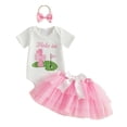 thumbnail image 1 of newwalpole Baby Girl One 1st Birthday Party Photoshoot Outfit Toddler Infant Tutu Tulle Headband Skirt 3pcs Clothing Set, 1 of 9