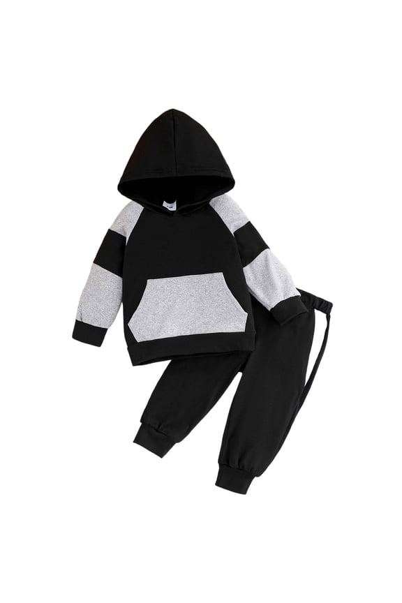 Baby Girls Clothes 4T Girls 2PCS Fall Winter Outfits Hooded Toddler Girls Long Sleeve Hoodie Top pants Set Black for Size 2-3 Years
