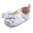 thumbnail image 1 of newwalpole Baby Girls Mary Jane Flats Shoes Anti-Slip Rubber Sole Infant Toddler Princess Wedding Dress Shoes Gray for Size 5, 1 of 9