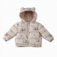 thumbnail image 1 of newwalpole Baby Hooded Down Jacket Boys Girls Light Puffer Winter Coats Toddler Bear Ears Zipper Up Down Coats Outwear(Khaki,5-6 Years), 1 of 9