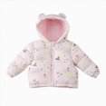 thumbnail image 1 of newwalpole Baby Hooded Down Jacket Boys Girls Light Puffer Winter Coats Toddler Bear Ears Zipper Up Down Coats Outwear(Light Pink,4-5 Years), 1 of 9