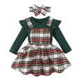 thumbnail image 1 of newwalpole Baby Long Sleeve Fall Dress Baby Girl Clothes Ruffle Toddler Casual Dress Cute Clothes Winter Outfits Green for Size 12-18 Months, 1 of 7