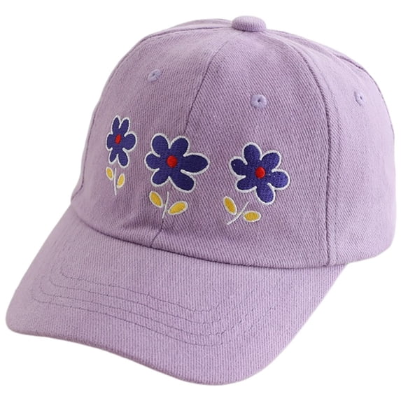 newwalpole Baseball Hat for Toddler Girls Ages 2-8, Cute Embroidered Adjustable Vintage Washed Kids Baseball Cap Light Purple for Size 3-8 Years