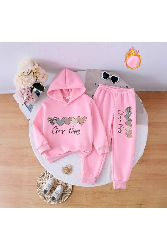Boys Girls 2 Piece Pant Sets Hoodie Sweatshirt Fall Outfits Pullover Jogger Hooded Sweatpant Set Red for Size 3-4 Years