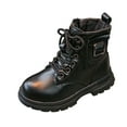 thumbnail image 1 of newwalpole Boys Girls Ankle Boots Combat Boots Waterproof Boots with Side Zipper Black for Size 28, 1 of 7