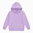 thumbnail image 1 of newwalpole Boys Girls Kids Sweat Pullover Hoodie Variety of Colors,Daily Wear(Light Purple,11-12 Years), 1 of 4