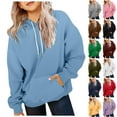 thumbnail image 1 of newwalpole Boys Girls Plain Hoodies Long Sleeve Oversized Hoodie Kids Soft Cotton Hooded Sweatshirts Baggy Preppy Pullover Top Gray for Size 2-3 Years, 1 of 5