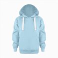 thumbnail image 1 of newwalpole Boys Girls Solid Soft Hooded Sweatshirt Classic Oversized Hoodies Loose Pullover Sweatshirts with Pocket for Kids(Light Blue,13-14 Years), 1 of 9