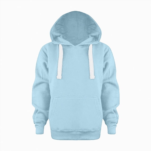 newwalpole Boys Girls Solid Soft Hooded Sweatshirt Classic Oversized Hoodies Loose Pullover Sweatshirts with Pocket for Kids(Light Blue,13-14 Years)