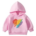 thumbnail image 1 of newwalpole Boys Girls Sweatshirts Hoodies Printed Tops Long Sleeve Outfits Pullover with Pocket Outwear Clothes Pink for Size 5-6 Years, 1 of 7