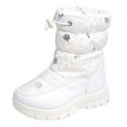 thumbnail image 1 of newwalpole Boys Girls Winter Snow Boots Slip Resistant Outdoor Cold Weather Boots with Faux Furry Lining White for Size 1.5, 1 of 6
