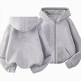 thumbnail image 1 of newwalpole Boys Girls Zipper Sweatshirt Youth Solid Classic Hoodies Soft Full Zip Hooded Sweatshirts for Teens Kids Unisex(Grey,11-12 Years), 1 of 7