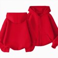 thumbnail image 1 of newwalpole Boys Girls Zipper Sweatshirt Youth Solid Classic Hoodies Soft Full Zip Hooded Sweatshirts for Teens Kids Unisex(Red,2-3 Years), 1 of 8