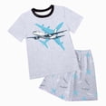 thumbnail image 1 of newwalpole Boys Pajamas 100% Cotton Planet Pjs Toddler 2 Piece Short Sleeve Sleepwear Summer Kids Clothes Set 3t-10t Light Gray,Size 3-4 Years, 1 of 5