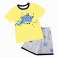 thumbnail image 1 of newwalpole Boys Pajamas 100% Cotton Planet Pjs Toddler 2 Piece Short Sleeve Sleepwear Summer Kids Clothes Set 3t-10t Yellow,Size 5-6 Years, 1 of 5