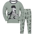 thumbnail image 1 of newwalpole Boys Pajamas 2 Pieces Pajama Set for Boy Dinosuar Long Set Sleepwear Soft & Cute for Kids Amry Green for Size 2-3 Years, 1 of 2