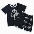 thumbnail image 1 of newwalpole Boys Pajamas Toddler Boys Summer Pajamas Dinosaur 2 Piece Short Sleeves Boy Pjs Kids Sleepwear Size 3-8 Years (Grey,4-5 Years), 1 of 9