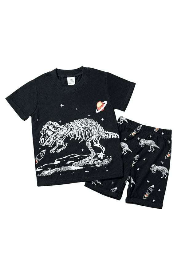 Boys Short Sleeve Pajamas Kids Summer Pjs Children Pajamas White for Size 7-8 Years