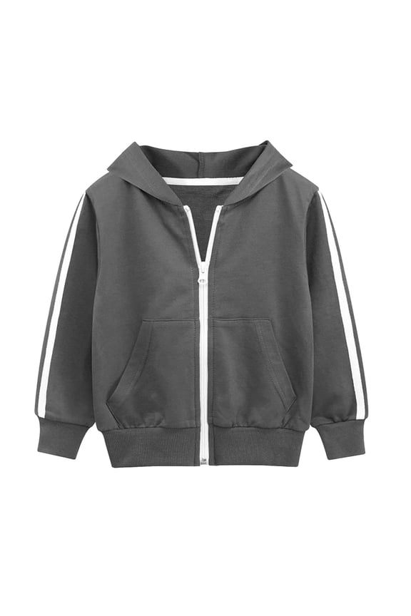 Boys and Toddler Long Sleeve Zip Up Hoodie Sweatshirt Dark Gray for Size 18-24 Months