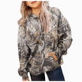 thumbnail image 1 of newwalpole Camo Hoodies for Kids Maple Leaf Print Sweatshirt with Pocket | Oversized Drop Shoulder Pullover Tops Casual Long Sleeve Girls Cute Hoodies(Bronze,5-6), 1 of 6
