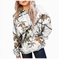 thumbnail image 1 of newwalpole Camo Hoodies for Kids Maple Leaf Print Sweatshirt with Pocket | Oversized Drop Shoulder Pullover Tops Casual Long Sleeve Girls Cute Hoodies(White,9-10), 1 of 6