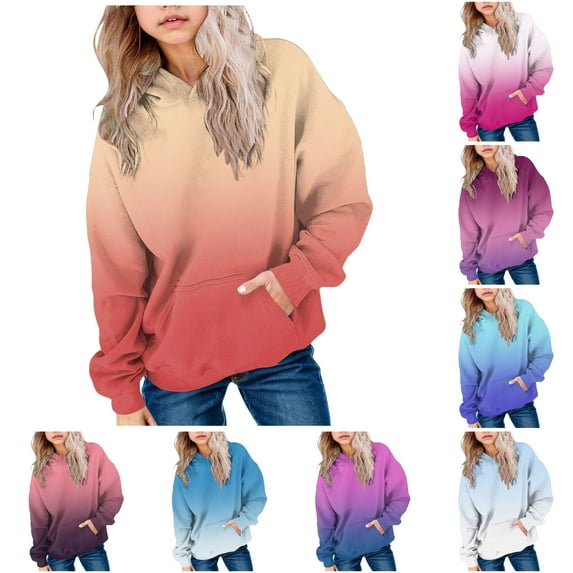 newwalpole Cute Hoodies For Girls Tie Dye Oversized Pullover Sweatshirts Long Sleeve Trendy Shirts Preppy Clothes Hot Pink for Size 3-4 Years