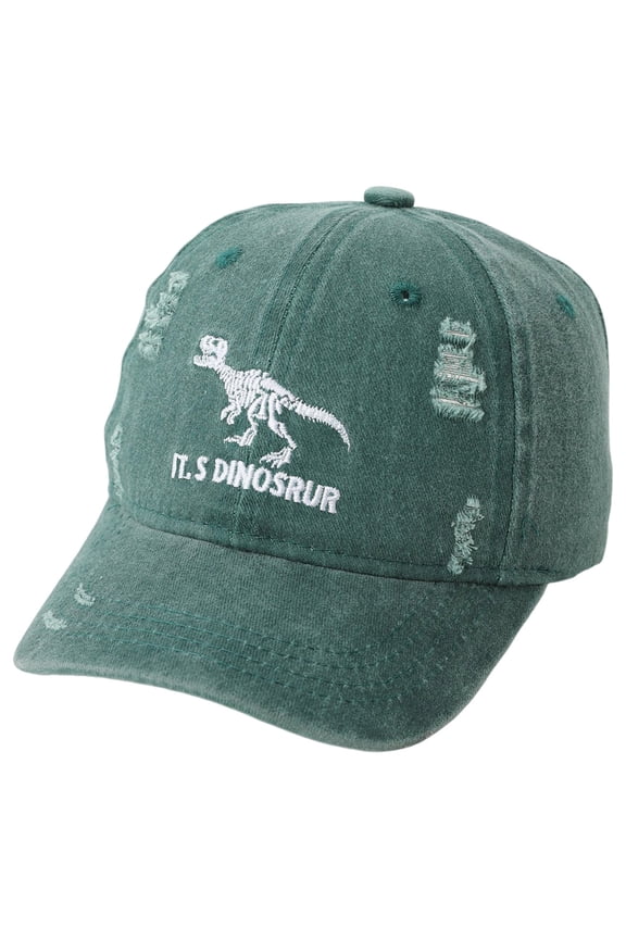 Embroidered Baseball Caps for Boys Girls Green for Size 3-8 Years