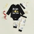 thumbnail image 1 of newwalpole My First New Years Baby Boy Outfit 1st New Year Romper Long Pants and Hat Happy New Year Outfit 3Pcs Cute Clothes Black for Size 0-3 Months, 1 of 3