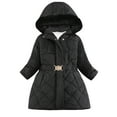 thumbnail image 1 of newwalpole Girl's Winter Coats Hooded Outerwear Puffer Jacket Waterproof Warm Long Parka Black for Size 4-5 Years, 1 of 8