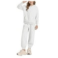 thumbnail image 1 of newwalpole Girls 2 Piece Outfits Hoodie Zip Drop Shoulder Sweatshirt and Sweatpants Set with Pockets Sweatsuit Fall Clothes White for Size 11-12 Years, 1 of 7