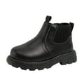 thumbnail image 1 of newwalpole Girls Boots Girls Leather Boots Shoes Waterproof Leather Short Boots Non Breathable Boots Black for Size 9.5, 1 of 9