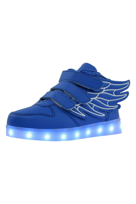 Girls Boys Light Up Shoes, Toddler LED Shoes Kids High Top Sneakers for Tennis Blue for Size 8.5