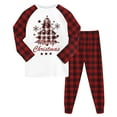 thumbnail image 1 of newwalpole Girls Christmas Pajamas Holiday Pjs for Kids Santa Long Sleeve Sleepwear Red for Size 3-4 Years, 1 of 7