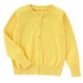 thumbnail image 1 of newwalpole Girls Classic Knit Cardigan School Uniform Sweater Crewneck Button Front Outerwear Kids Girls Fuzzy Zip Yellow for Size 15-16 Years, 1 of 5