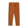 thumbnail image 1 of newwalpole Girls Cotton Leggings Kids Pull On Leggings Elastic Waistband Stretchy Full Length Footless Soft Tights Pants Coffee for Size 12-18 Months, 1 of 4