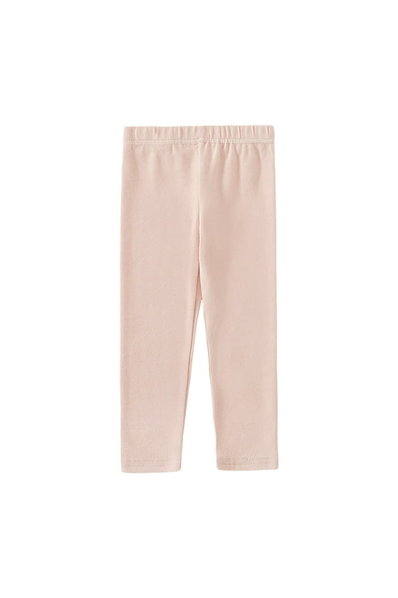 Girls Cotton Leggings – Soft Breathable Baby Rib Pants for School Uniform, Sensory-Friendly Wear, Sensitive Skin Comfort Pink for Size 12-18 Months