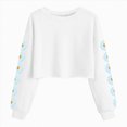 thumbnail image 1 of newwalpole Girls Crop Tops Kids Long Sleeve Pullover Sweatshirts Girls Cropped Crewneck Sweatshirt for Teen Girl | Kids Crop Tops Cute Fall Fashion Sweatshirt for 5-14 Years (White, 6-7 Years), 1 of 4