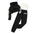 thumbnail image 1 of newwalpole Girls Cute Clothes 3 Piece Cropped Hoodie + Cami Top + Cargo Pants Fashion Girls Outfits for Teen Tween Black for Size 9-10 Years, 1 of 7