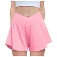 thumbnail image 1 of newwalpole Girls Flowy Shorts with Spandex Liner V Crossover 2 in 1 Athletic Running Shorts with Pockets Kids Butterfly Skorts Pink for Size 11-12 Years, 1 of 3