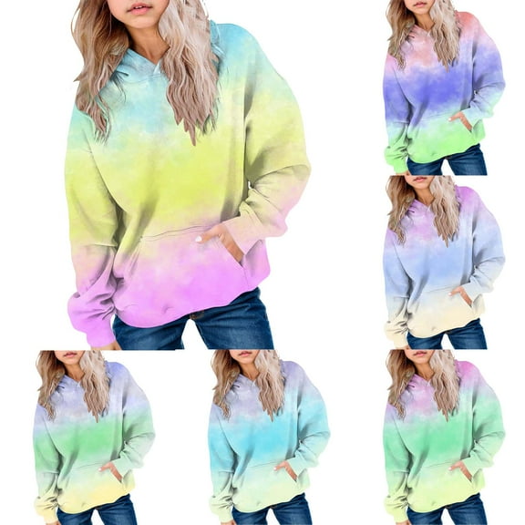 newwalpole Girls Hoodies Sweatshirts Solid Color Long Sleeve with Pocket Tops Pullover Sweatshirt Clothes Sky Blue for Size 9-10 Years