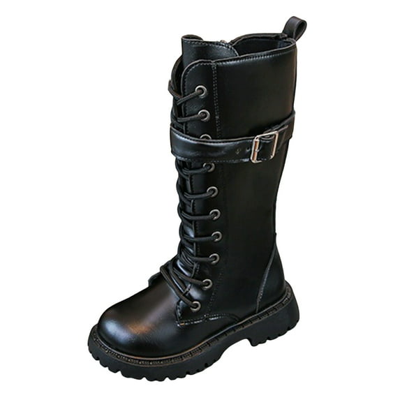 newwalpole Girls Knee High Fashion Riding Boots for Toddler/Little Kid/Big Kid Black for Size 2.5