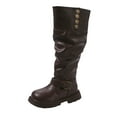 thumbnail image 1 of newwalpole Girls Knee High Fashion Riding Boots for Toddler/Little Kid/Big Kid Brown for Size 34, 1 of 7