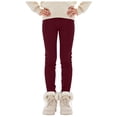 thumbnail image 1 of newwalpole Girls Leggings High Waist Athletic Yoga Pants with Pockets Dance Running Tights Brick Red for Size 3-4 Years, 1 of 7