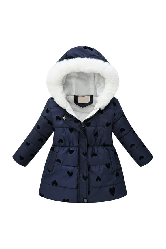 Girls' Long Puffer Jacket Thickened Overcoat Winter Coat with Faux Fuzzy Lined Hood Waterproof Heavy Parka Warm Black for Size 7-8 Years