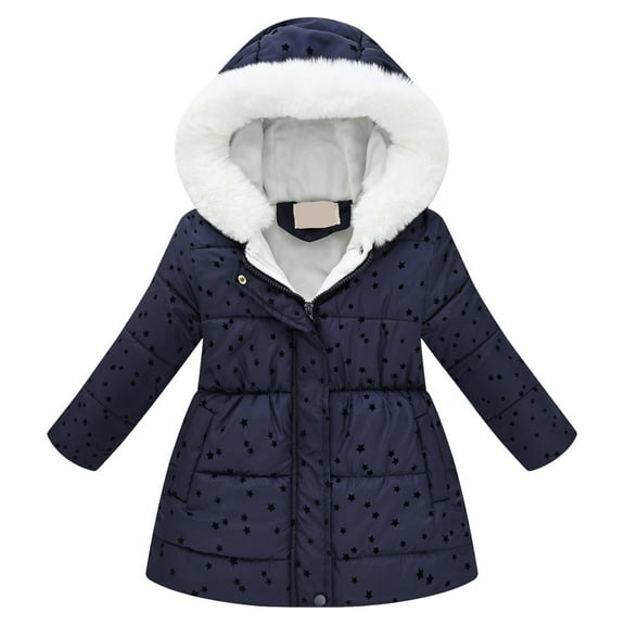 newwalpole Girls' Long Puffer Jacket Thickened Overcoat Winter Coat with Faux Fuzzy Lined Hood Waterproof Heavy Parka Warm OTHER for Size 7-8 Years
