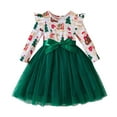 thumbnail image 1 of newwalpole Girls Long Sleeve Christmas Tutu Dress Fall Winter Puff Long Sleeve Princess Party Tulle Dresses Green for Size 6-7 Years, 1 of 7