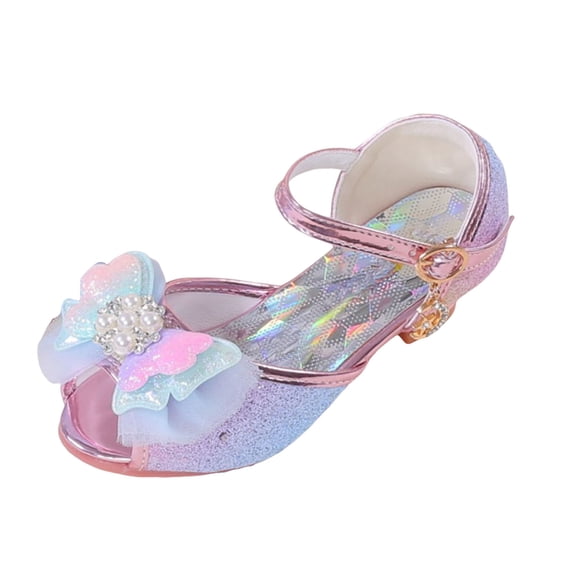 newwalpole Girls Mary Jane Glitter Wedding Party Dress Shoes Princess Flower Strap Shoes Blue for Size 1
