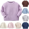 thumbnail image 1 of newwalpole Girls Sweaters Winter Pullover Long Sleeve Knit Sweater Jumper Tops Light Blue for Size 5-6 Years, 1 of 8