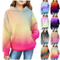thumbnail image 1 of newwalpole Girls Tie Dye Hoodie Fleece Sweatshirt Winter Clothes Warm with Long Sleeve Hot Pink for Size 7-8 years, 1 of 5