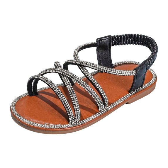 newwalpole Girls' Toddler Butterfly Sandals Comfy Hook-and-Loop Summer Shoes for Kids Gray for Size 8.5